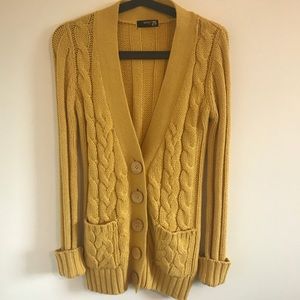 Mustard Yellow Cardigan Sweater